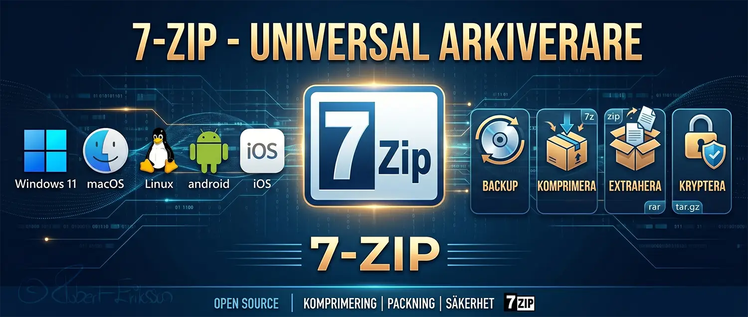 Säkerhetskopiera och komprimera filer med 7-Zip