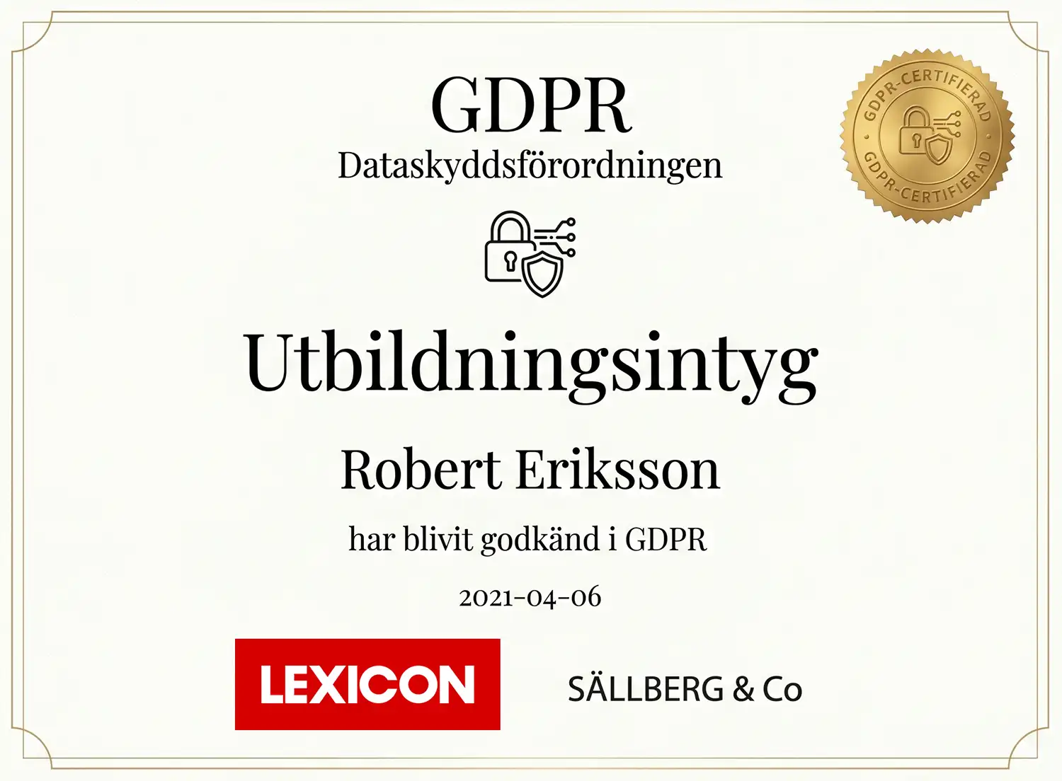 GDPR Certifikat