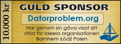 Guldsponsor för Ideela organisationen Barnhem Lodz Polen