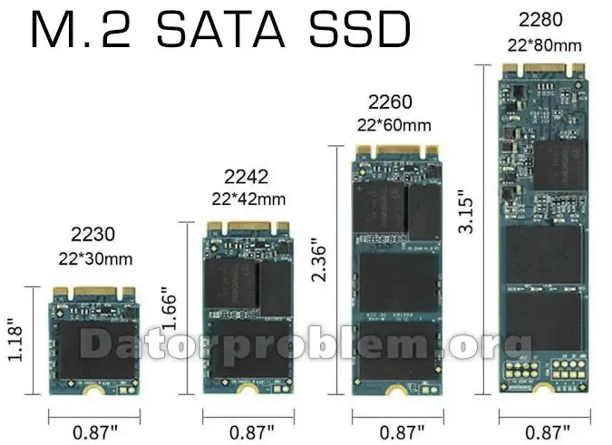 M.2 SATA SSD hårddisk