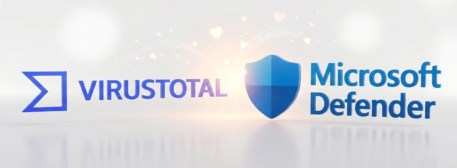 microsoft defender och virustotal logo
