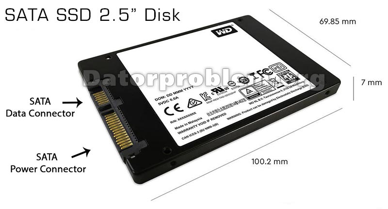 2.5 tums SATA SSD hårddisk